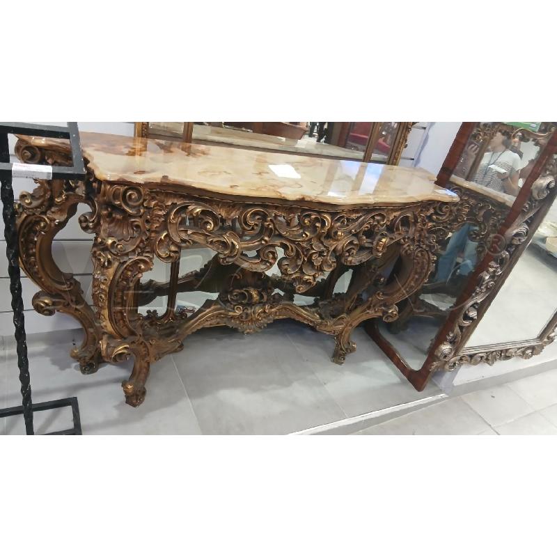 CONSOLLE DORATA C\SPECCHIO P\MARMO | Mercatino dell'Usato Roma viale tirreno 1